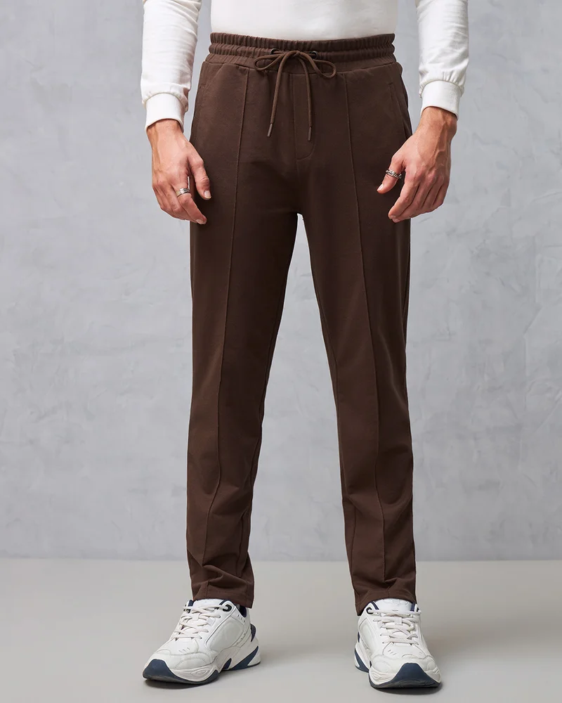 بيواكوف Men's Brown Warm Track Pants